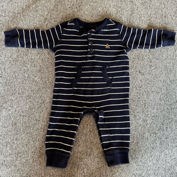 🌟3/$20🌟 Gap striped teddy bear onesie - Picture 1 of 4